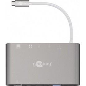 Goobay 62113 hub di interfaccia USB 3.2 Gen 1 (3.1 Gen 1) Type-C 5000 Mbit/s Argento (62113)