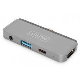 Digitus DA-70893 hub di interfaccia USB 3.2 Gen 1 (3.1 Gen 1) Type-C 5000 Mbit/s Grigio (DA-70893)