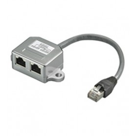 Goobay CAT T-Adapter 2x 10/100 BaseT cavo di rete Argento 0,15 m (68908)
