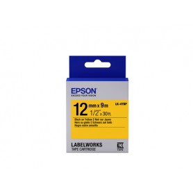 Epson Nastro fondo Pastello Giallo per testo Nero 12/9 LK-4YBP (C53S654008)