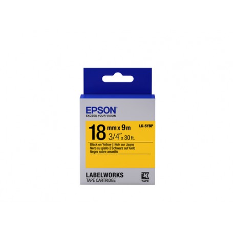 Epson Nastro fondo Pastello Giallo per testo Nero 18/9 LK-5YBP (C53S655003)
