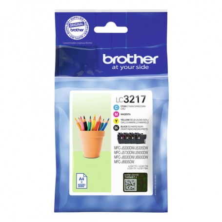 Brother LC-3217VAL cartuccia d'inchiostro 4 pz Originale Nero, Ciano, Magenta, Giallo (LC3217VAL)