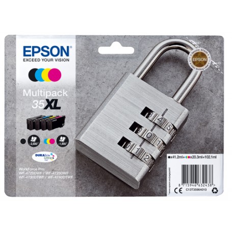 Epson Padlock Multipack 4-colours 35XL DURABrite Ultra Ink (C13T35964010)