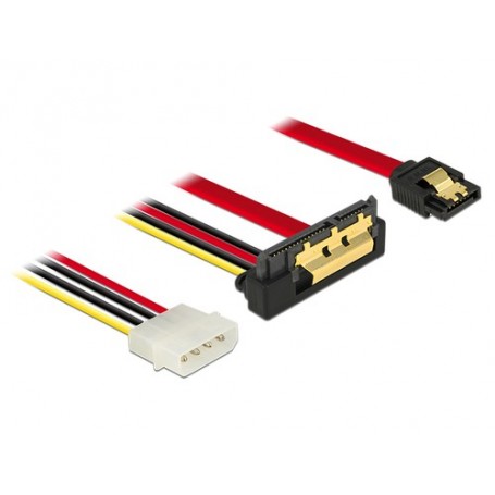 DeLOCK 85231 cavo SATA 0,3 m SATA 7-pin + Molex (4-pin) SATA 22-pin Nero (85231)