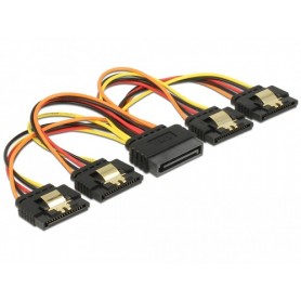 DeLOCK 60156 cavo SATA 0,15 m SATA a 15 pin 4 x SATA 15-pin Multicolore (60156)