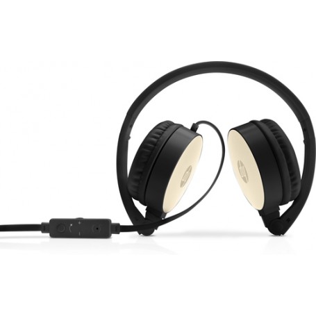 HP H2800 Auricolare Cablato A Padiglione Musica e Chiamate Nero, Oro (2AP94AA)