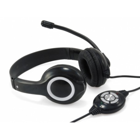 Conceptronic CCHATSTARU2B cuffia e auricolare Cablato A Padiglione Musica e Chiamate USB tipo A Nero, Rosso (CCHATSTARU2B)