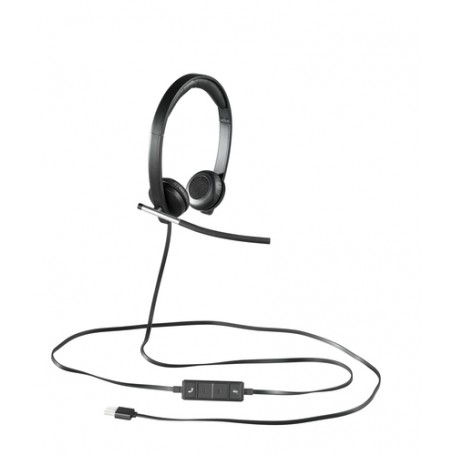 Logitech H650E Cuffia Padiglione auricolare Nero, Argento (981-000519)