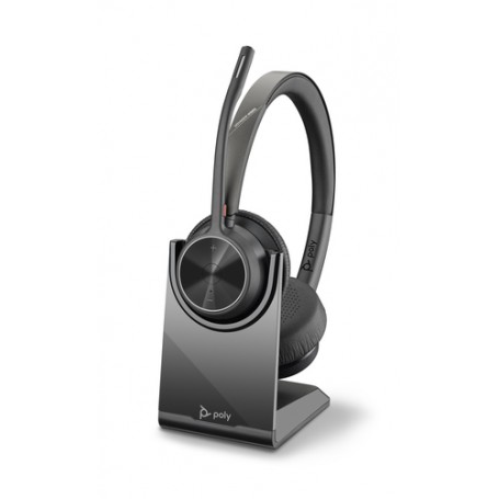 POLY Voyager 4320 UC Auricolare Wireless A Padiglione Ufficio USB tipo-C Bluetooth Base di ricarica Nero (218479-01)