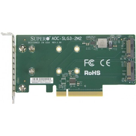 Supermicro AOC-SLG3-2M2 scheda di interfaccia e adattatore Interno M.2 (AOC-SLG3-2M2-O)