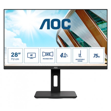 AOC P2 U28P2A Monitor PC 71,1 cm (28") 3840 x 2160 Pixel 4K Ultra HD LED Nero (U28P2A)