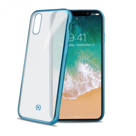 Celly Laser Matt custodia per cellulare 14,7 cm (5.8") Cover Blu, Trasparente (LASERMATT900LB)