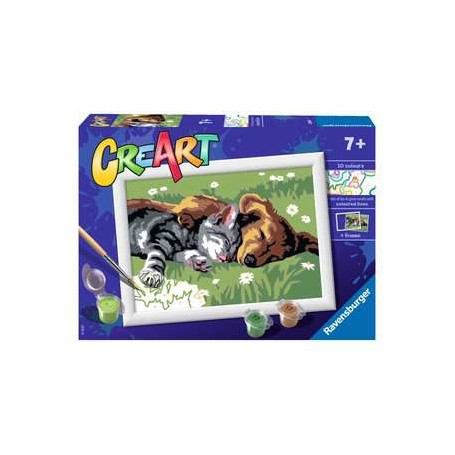 Ravensburger CreArt Sleeping Cats and Dogs Colore per kit di verniciatura in base ai numeri (28930)