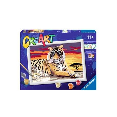 Ravensburger CreArt Majestic Tiger Colore per kit di verniciatura in base ai numeri (28937)
