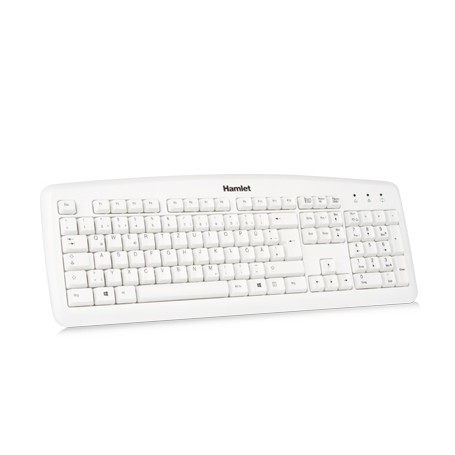 Hamlet Tastiera usb professionale con layout in lingua Tedesca colore bianco (XKKITA2-D1W-WH)