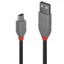 Lindy 36723 cavo USB 2 m USB 2.0 USB A Mini-USB B Nero, Grigio (36723)