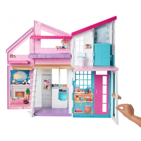 Barbie Casa di Malibu, Playset Richiudibile su Due Piani con Accessori, Giocattolo per Bambini 3+ Anni, FXG57 (FXG57)