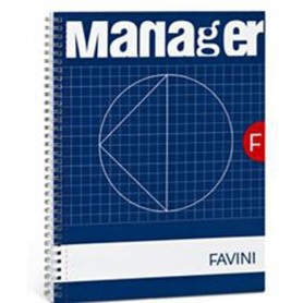Favini Spiral Manager quaderno per scrivere 80 fogli Blu, Bianco (A293814)