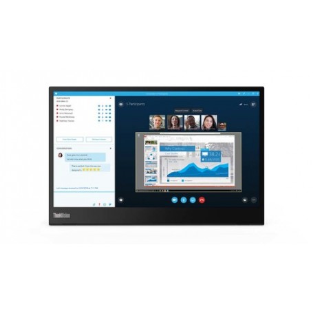 Lenovo ThinkVision M14 35,6 cm (14") 1920 x 1080 Pixel Full HD LED Nero (61DDUAT6EU)