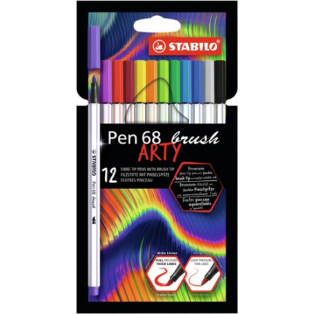 STABILO Pen 68 brush ARTY marcatore Multicolore 12 pz (568/12-21-20)