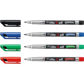STABILO Write-4-all marcatore permanente Nero, Blu, Verde, Rosso 4 pz (146/4)