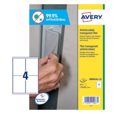 Avery AM004A4 etichetta autoadesiva Rettangolo Rimovibile Trasparente 40 pz (AM004A4)