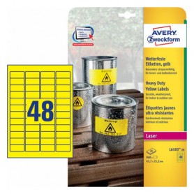 Avery L6103-20 etichetta autoadesiva Rettangolo Permanente Giallo 960 pz (L6103-20)