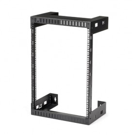 StarTech.com 15U 19" Rack di rete per montaggio a parete a 2 staffe - Rack a muro profondo 12"/30cm a telaio aperto. (RK15WALLO)