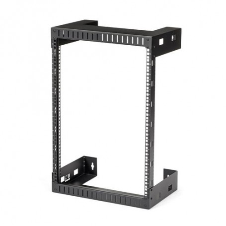 StarTech.com 15U 19" Rack di rete per montaggio a parete a 2 staffe - Rack a muro profondo 12"/30cm a telaio aperto. (RK15WALLO)