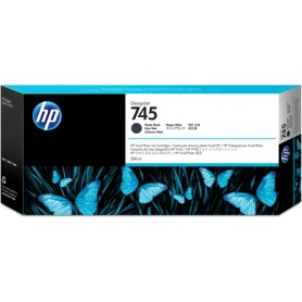 HP Cartuccia Inchiostro Nero Opaco DesignJet 745, 300 ml (F9K05A)