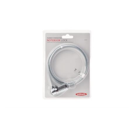 Ednet 64134 cavo di sicurezza Grigio, Argento 1,5 m (MGE64134)
