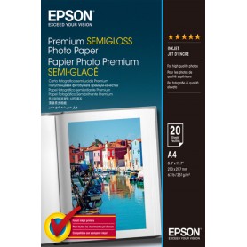 Epson Premium, DIN A4, 251g/m² carta fotografica Bianco Semi lucida (C13S041332)