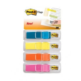 Post-It Highlighting Flags, Bright Colors, 1/2 in Wide, 35/Disp, 4 Disp/Pack bandiera autoadesiva 35 fogli (60248)