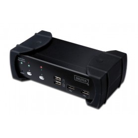 Digitus DVI-Audio-USB, 2-port switch per keyboard-video-mouse (kvm) Nero (DS-12820)