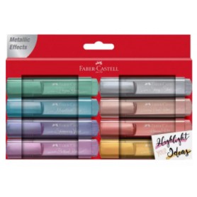 Faber-Castell TL 46 evidenziatore 8 pz Punta smussata Blu, Marrone, Grigio, Rosa, Turchese, Viola (154689)