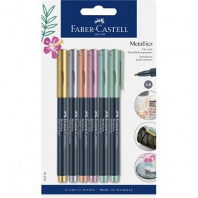 Faber-Castell 160706 evidenziatore 6 pz Tipo di punta Rame, Oro, Verde, Porpora, Argento (160706)