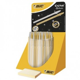 BIC Cristal Medium Nero, Blu Penna a sfera retrattile a clip Medio 40 pz (9213381)