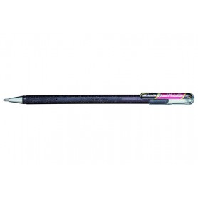 Pentel Hybrid Dual Metallic Penna in gel con cappuccio Fine Nero, Metallico, Rosso 1 pz (K110-DAX)