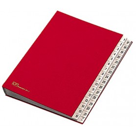 Fraschini Numerical Folder Finta pelle Rosso 240 x 340 mm (643-DR)