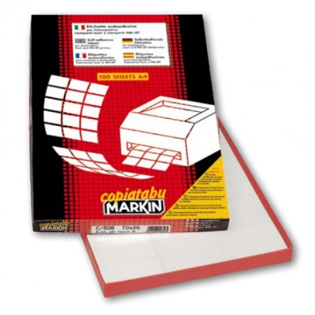 Markin C574 etichetta autoadesiva Rettangolo Permanente Bianco 500 pz (210C574)