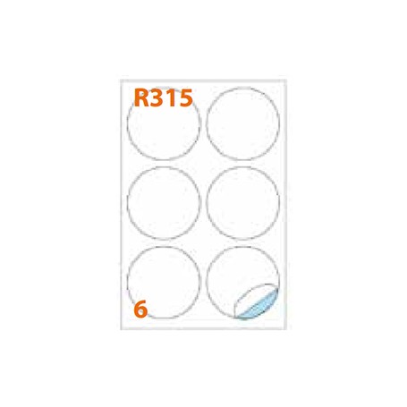 Markin 210R315 etichetta autoadesiva Cerchio Permanente Bianco 600 pz (210R315)