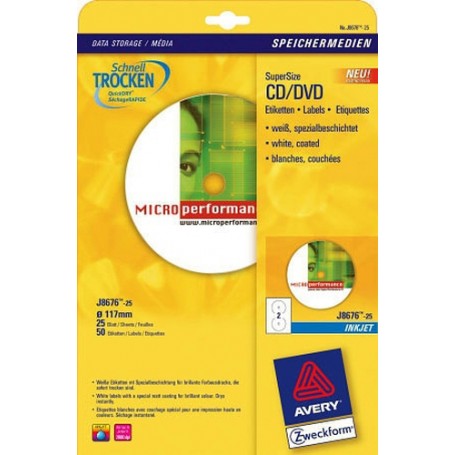 Avery J8676-25 etichetta per stampante Bianco (J8676-25)