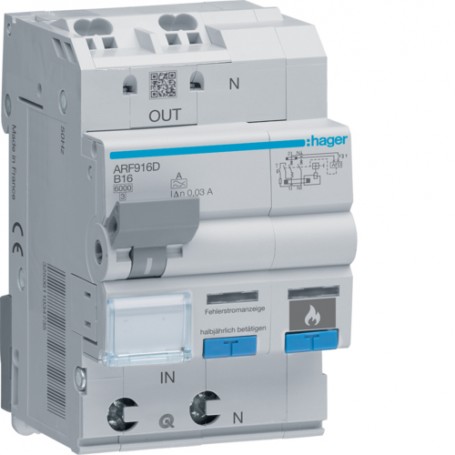 Hager ARF916D interruttore automatico 2 3 modulo/moduli (ARF916D)