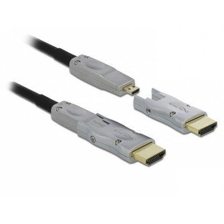 DeLOCK 85883 cavo HDMI 25 m HDMI tipo D (Micro) Nero, Grigio (85883)
