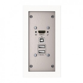 Kindermann 5698000543 presa energia HDMI + USB 2.0 Type-B + USB 2.0 Type-A Metallico (5698000543)
