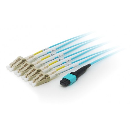 Equip 25556607 cavo a fibre ottiche 10 m MTP 4x LC OM4 Ciano (25556607)