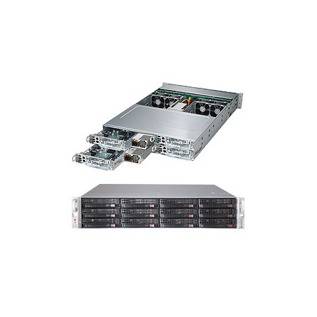 Supermicro 6027PR-HTTR Intel® C602 LGA 2011 (Socket R) Armadio (2U) Nero, Argento (SYS-6027PR-HTTR)