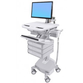 Ergotron SV44-1232-C carrello e supporto multimediale Alluminio, Grigio, Bianco Pannello piatto Carrello multimedi (SV44-1232-C)