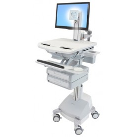 Ergotron SV44-1321-C carrello e supporto multimediale Alluminio, Grigio, Bianco Pannello piatto Carrello multimedi (SV44-1321-C)