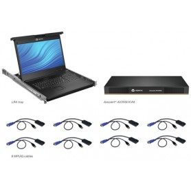 Vertiv Avocent LRA185KMM8D-203 console a rack 48,3 cm (19") 1366 x 768 Pixel Plastica, Acciaio Nero (LRA185KMM8D-203)